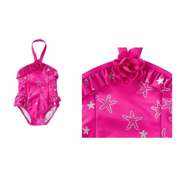 Gymboree Baby Girls Magenta Purple Starfish 1 Piece Swimsuit NEW Tags 18-24month - Picture 1 of 1